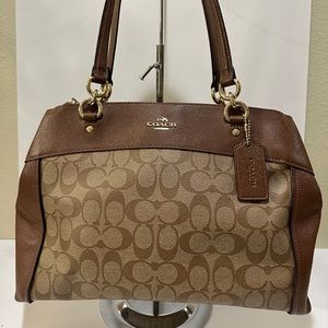 Coach Satchel In Signature Medium Brown